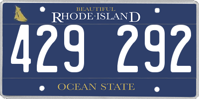 RI license plate 429292