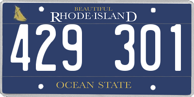 RI license plate 429301