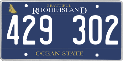 RI license plate 429302