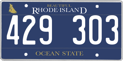RI license plate 429303