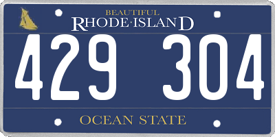 RI license plate 429304