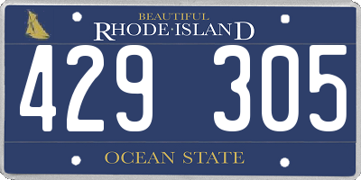 RI license plate 429305