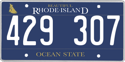 RI license plate 429307