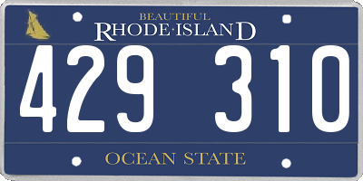 RI license plate 429310