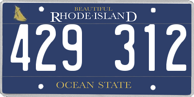 RI license plate 429312