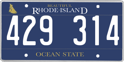 RI license plate 429314