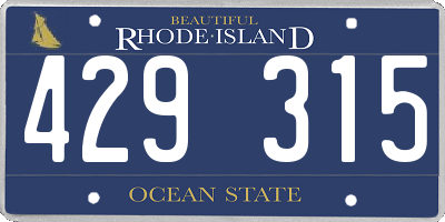RI license plate 429315