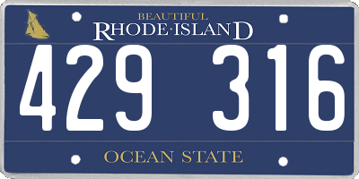 RI license plate 429316