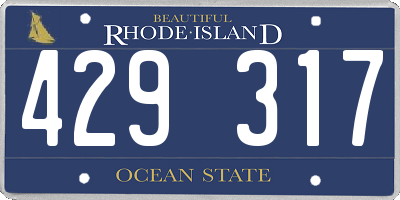 RI license plate 429317
