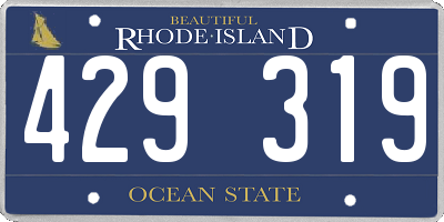 RI license plate 429319