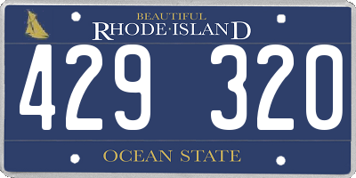 RI license plate 429320