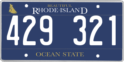 RI license plate 429321