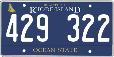 RI license plate 429322