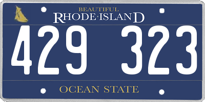 RI license plate 429323