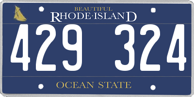 RI license plate 429324