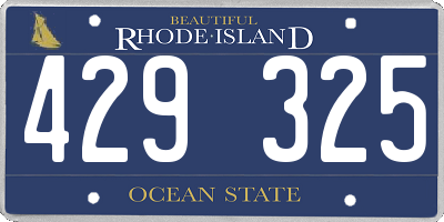 RI license plate 429325