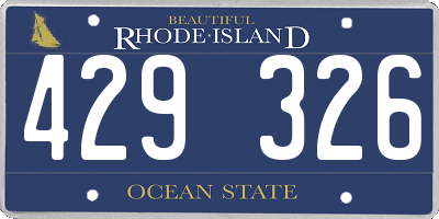 RI license plate 429326