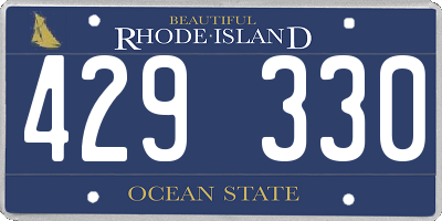 RI license plate 429330