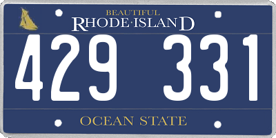 RI license plate 429331