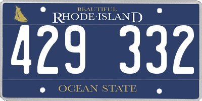 RI license plate 429332