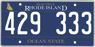RI license plate 429333