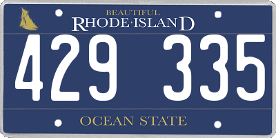 RI license plate 429335