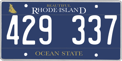 RI license plate 429337