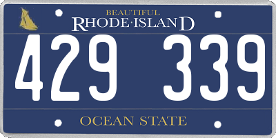 RI license plate 429339