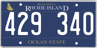 RI license plate 429340