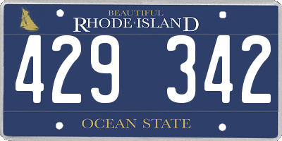 RI license plate 429342
