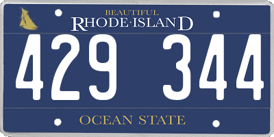 RI license plate 429344