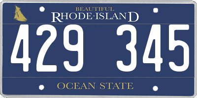 RI license plate 429345