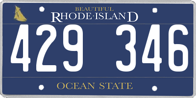 RI license plate 429346