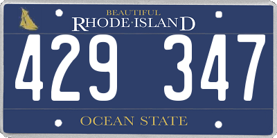 RI license plate 429347