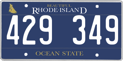 RI license plate 429349