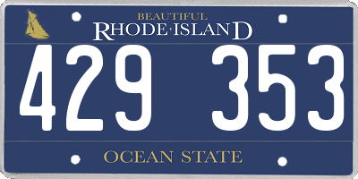 RI license plate 429353