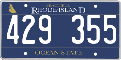 RI license plate 429355