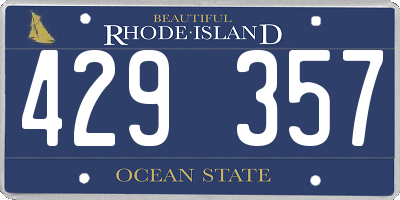RI license plate 429357