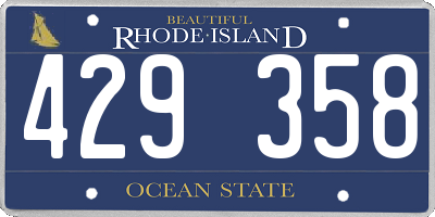 RI license plate 429358