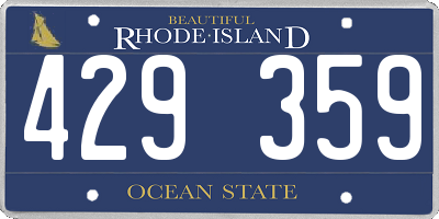 RI license plate 429359