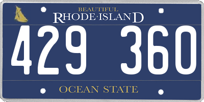 RI license plate 429360