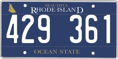 RI license plate 429361