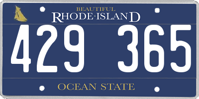 RI license plate 429365