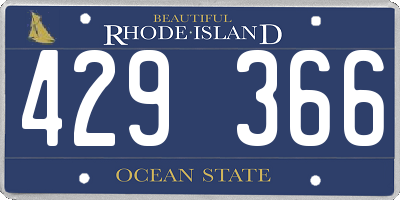 RI license plate 429366