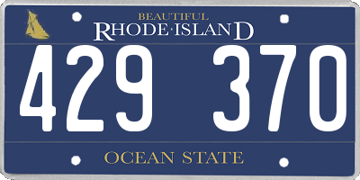 RI license plate 429370