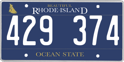 RI license plate 429374