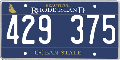 RI license plate 429375