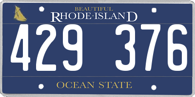 RI license plate 429376