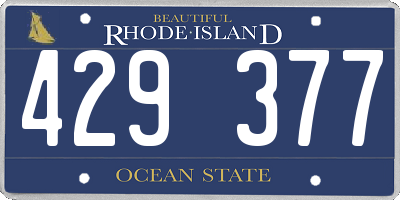 RI license plate 429377
