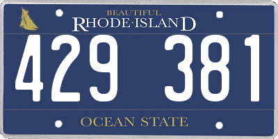 RI license plate 429381